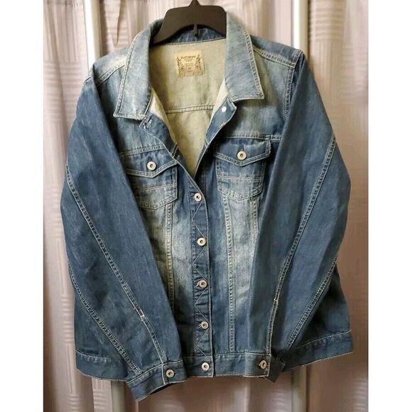 Cowgirl Ruff Hewn Denim Jean jacket Womens‎ 2X - Picture 1 of 6